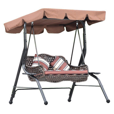 Outdoor Courtyard Double Basket Swing Household Rocking Chair Balcony Chair Garden Rattan Chair Iron Leisure Outdoor Swing