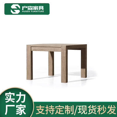 Outdoor Solid Wood Sofa Combination Outdoor Garden Courtyard Teak Home Stay Furniture Outdoor Waterproof Leisure Coffee Table Hotel