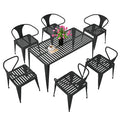 Qianmu Modern Simple Milk Tea Shop Coffee Shop Outdoor Tables And Chairs Combination Commercial Barbecue Shop Large Stall Plastic Wood Tables And Chairs