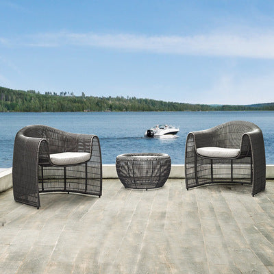Outdoor Rattan Sofa Courtyard Villa Sales Department Sunscreen Leisure Rattan Chair Combination Outdoor Leisure Furniture