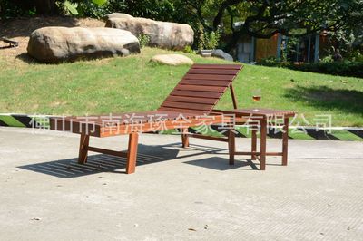 Outdoor Teak Furniture Outdoor Villa Garden Solid Wood Bed Lounge Chair Courtyard Lounge Chair Outdoor Tables And Chairs