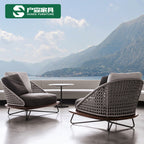 Outdoor Furniture Hand Woven Ribbon Sofa Outdoor Sofa Hotel Outdoor Leisure PVC Rope Sofa