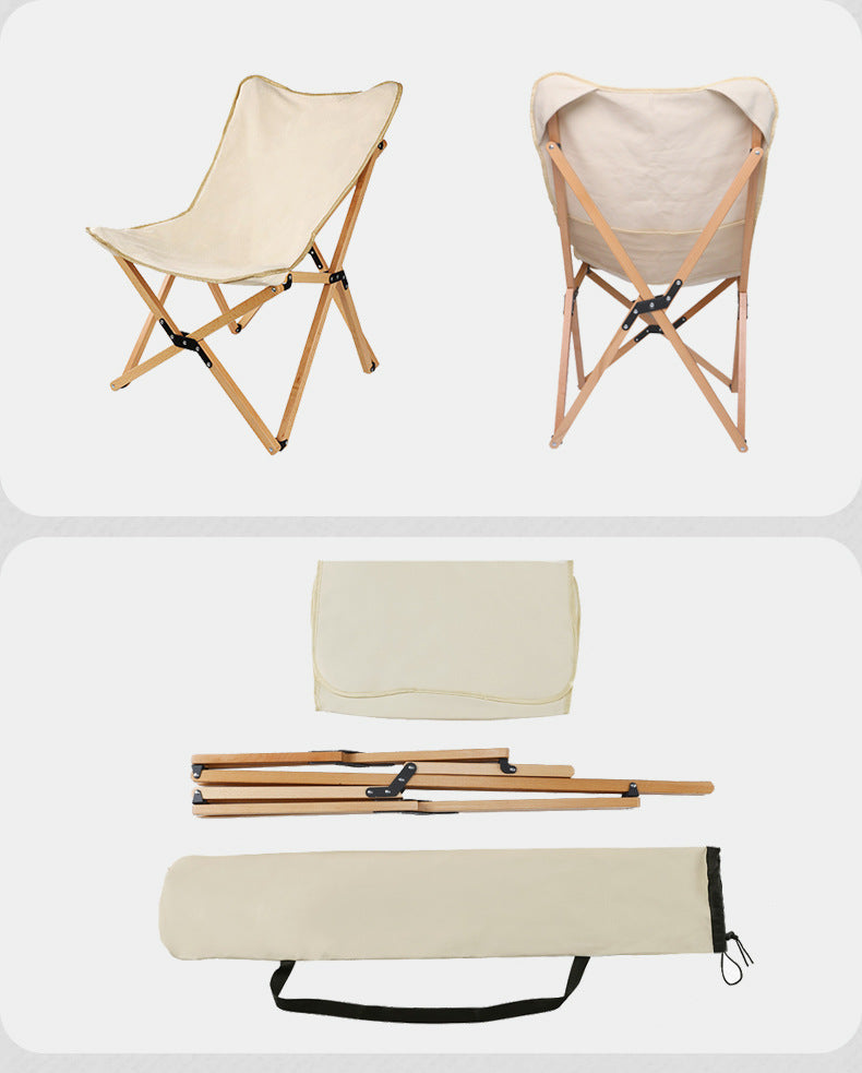 Portable Outdoor Adjustable Wooden Fishing Chair