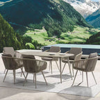 Outdoor Nordic Leisure Rattan Chair Combination Hotel Villa Garden Balcony Chair Aluminum Woven Rope Rattan Furniture