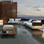 Nordic Outdoor Sofa Villa Courtyard Garden Combined Rattan Sofa Leisure Teak Rattan Chair Sofa