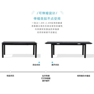 Simple Leisure Furniture External Tables And Chairs Outdoor Garden Courtyard Aluminum Alloy Stretched Open-air Table And Chair Combination
