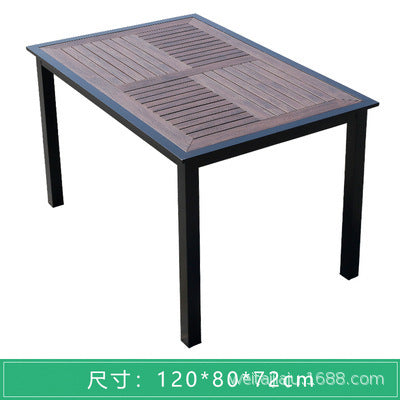Outdoor Leisure Tables And Chairs Combination Terrace Courtyard Plastic Wood Tables And Chairs Dining Bar Milk Tea Shop Balcony Garden Five Piece Set
