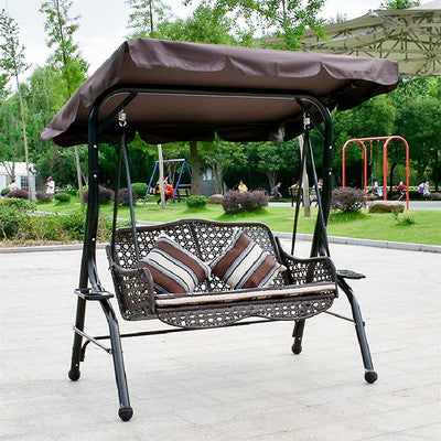 Outdoor Courtyard Double Basket Swing Household Rocking Chair Balcony Chair Garden Rattan Chair Iron Leisure Outdoor Swing