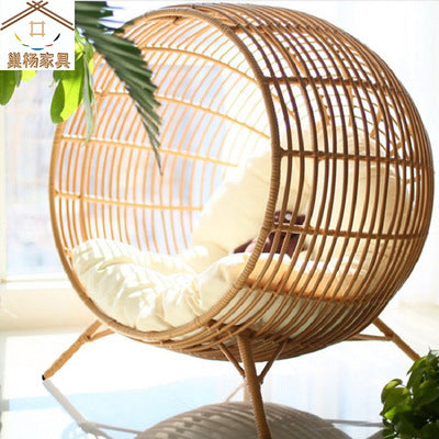 Outdoor Rattan Woven Bird's Nest Leisure Lazy Rattan Chair Circular Landing Studio Children's Photography Props Swing Home Stay Balcony