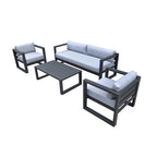 Aluminum Alloy Outdoor Sofa Three Person Balcony Villa Courtyard Office Sofa Tea Table Combination Two Person Industrial Style Sofa