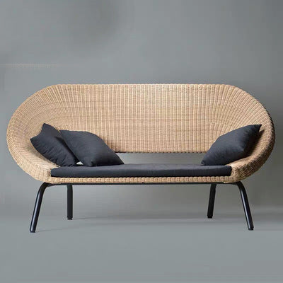 Balcony Leisure Combination Sofa Courtyard Garden Outdoor Rattan Weaving Nordic Hotel Soft Rattan Chair Outdoor Three Piece Set