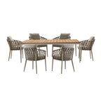 Nordic Leisure Rattan Woven Outdoor Dining Table Chair Tea Table Outdoor Courtyard Cafe Rattan Chair Furniture Garden Terrace Balcony