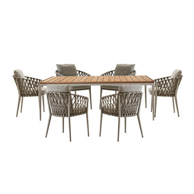 Nordic Leisure Rattan Woven Outdoor Dining Table Chair Tea Table Outdoor Courtyard Cafe Rattan Chair Furniture Garden Terrace Balcony