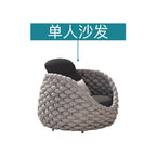 Nordic Outdoor Sofa Courtyard Villa Balcony Rattan Chair Outdoor Terrace Garden Rattan Single Waterproof Sofa Combination