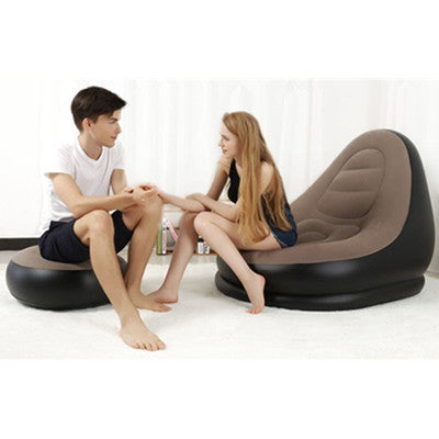 Lazy Sofa Inflatable Foldable Recliner Single Person Flocking Sofa Set Inflatable Outdoor Sofa Studio Gift