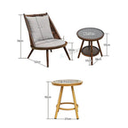 Balcony Leisure Table And Chair Combination Rattan Single Sofa Chair Outdoor Courtyard Garden Terrace Rattan Chair Tea Table Set