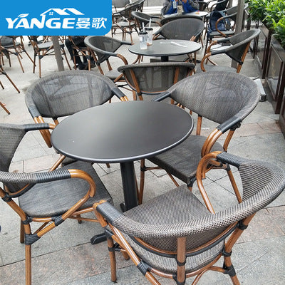 Outdoor Rattan Chair Courtyard Combination Outdoor Cafe Outdoor Courtyard Rattan Table And Chair Balcony Bar Table And Chair Three Piece Set