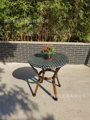 Nordic Rattan Woven Plastic Wood Aluminum Alloy Outdoor Restaurant Balcony Coffee Shop Set Tables Chairs And Tables