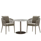 Nordic Outdoor Tables And Chairs Commercial Street Rattan Chair Model Room Villa Outdoor Outdoor Combined Courtyard Rope Woven Balcony Tables And Chairs
