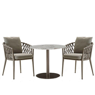 Nordic Outdoor Tables And Chairs Commercial Street Rattan Chair Model Room Villa Outdoor Outdoor Combined Courtyard Rope Woven Balcony Tables And Chairs