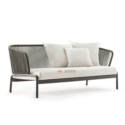 Outdoor Furniture Rattan Sofa Simple European Comfortable Leisure Outdoor Courtyard Rattan Sofa Combination