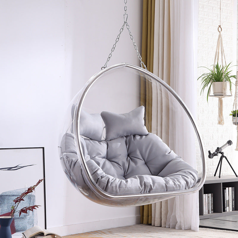 Nordic wind net red glass ball transparent bubble chair hemisphere hanging chair space chair acrylic hanging basket girl heart room