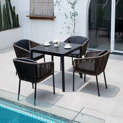 Outdoor Tables And Chairs Rattan Chairs Outdoor Furniture Leisure Tables And Chairs Courtyard Villa Hotel Outdoor Tables And Chairs Combination Rock Board