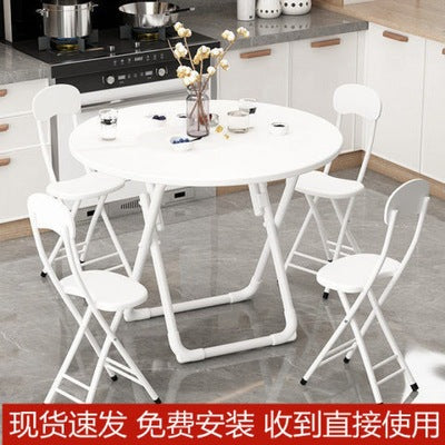 Folding Table Household Dining Table Simple Round Table Four Person Square Table Small Family Portable Outdoor Stall Balcony Table