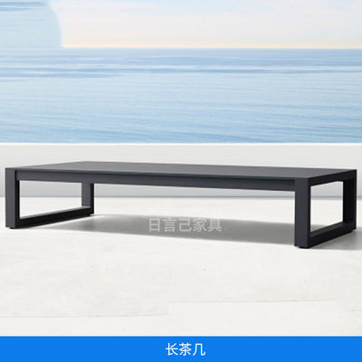 Aluminum Alloy Outdoor Sofa Three Person Balcony Villa Courtyard Office Sofa Tea Table Combination Two Person Industrial Style Sofa