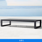 Aluminum Alloy Outdoor Sofa Three Person Balcony Villa Courtyard Office Sofa Tea Table Combination Two Person Industrial Style Sofa