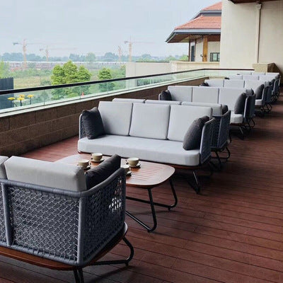 Outdoor Furniture Outdoor Villa Courtyard Rattan Sofa Outdoor Rattan Sofa Combined Rattan Chair Sofa Furniture