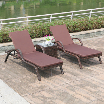 Outdoor Beach Chair Open Air Hotel Swimming Pool Resort Rattan Sofa Bed Lying Chair Monthly Sales Of 100 Sets