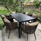 Modern Leisure Courtyard Outdoor Rattan Tables And Chairs Outdoor Villa Milk Tea Shop Chair With Tea Table Combination Outdoor Furniture