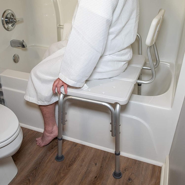 Three Pieces Light and Durable Adjustable Antirust Bath Stool with Backrest