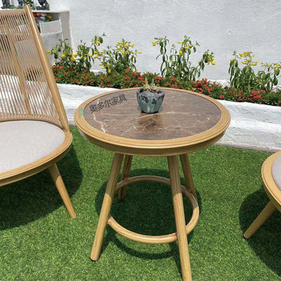 Balcony Leisure Table And Chair Combination Rattan Single Sofa Chair Outdoor Courtyard Garden Terrace Rattan Chair Tea Table Set