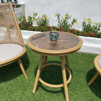 Balcony Leisure Table And Chair Combination Rattan Single Sofa Chair Outdoor Courtyard Garden Terrace Rattan Chair Tea Table Set