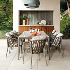 Nordic Outdoor Tables And Chairs Commercial Street Rattan Chair Model Room Villa Outdoor Outdoor Combined Courtyard Rope Woven Balcony Tables And Chairs