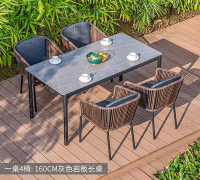 Outdoor Tables And Chairs Rattan Chairs Outdoor Furniture Leisure Tables And Chairs Courtyard Villa Hotel Outdoor Tables And Chairs Combination Rock Board