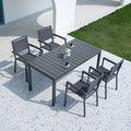 Outdoor Leisure Table And Chair Combination Outdoor Chair Cafe Courtyard Terrace Garden Plastic Wood Table And Chair Teslin Cloth Chair