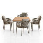 Nordic Outdoor Tables And Chairs Commercial Street Rattan Chair Model Room Villa Outdoor Outdoor Combined Courtyard Rope Woven Balcony Tables And Chairs