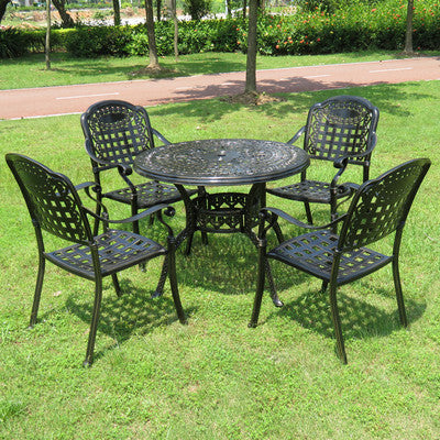 Outdoor Cast Aluminum Tables And Chairs Courtyard Garden Outdoor Leisure Negotiation Metal Barbecue Tables And Chairs Outdoor Iron Furniture Combination