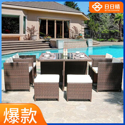 Rattan Chair Tea Table Five Piece Set Of Outdoor Furniture Outdoor Leisure Balcony Tables And Chairs Courtyard Tables And Chairs Combination