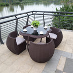 Outdoor Tables And Chairs Courtyard With Umbrella Outdoor Outdoor Balcony Tengbian Courtyard Garden Waterproof Tea Table Rattan Chair Combination Furniture