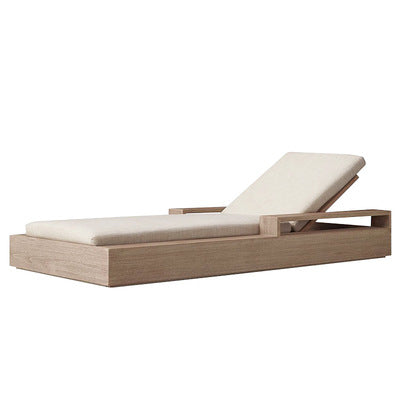 Teak Outdoor Bed Leisure Courtyard Outdoor Balcony Lounge Chair Villa Swimming Pool Modern Solid Wood Beach Chair