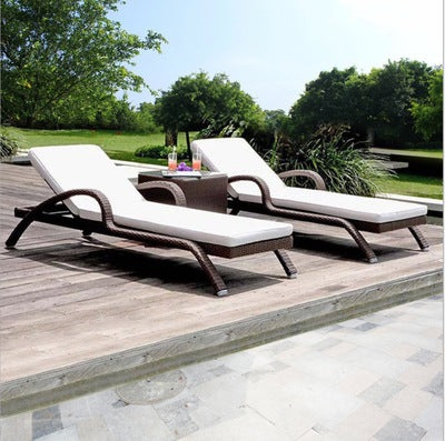 Outdoor Beach Chair Open Air Hotel Swimming Pool Resort Rattan Sofa Bed Lying Chair Monthly Sales Of 100 Sets