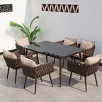 Outdoor Rattan Sofa Chair Balcony Corner Leisure Rattan Simple Tea Table Outdoor Courtyard Water Double Rattan Sofa Combination