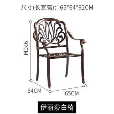 Outdoor Cast Aluminum Tables And Chairs Villa Courtyard Barbecue Tables And Chairs Combination Outdoor Balcony Table Garden Community Cast Aluminum Tables And Chairs