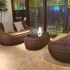 Balcony Table Chair Rattan Chair Three Piece Set Outdoor Courtyard Leisure Rattan Round Sofa Single Table Combination