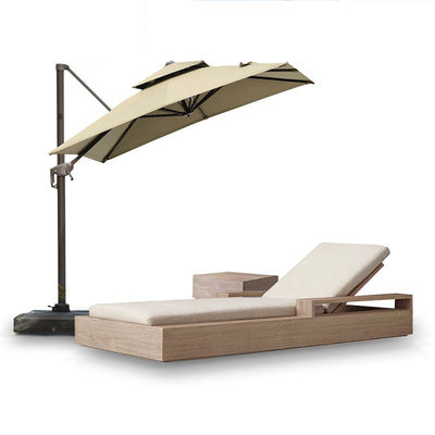 Teak Outdoor Bed Leisure Courtyard Outdoor Balcony Lounge Chair Villa Swimming Pool Modern Solid Wood Beach Chair