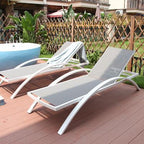 Direct Supply Outdoor Beach Chair Seaside Swimming Pool Hotel Teslin Bed Beach Leisure Lounge Chair With Armrest